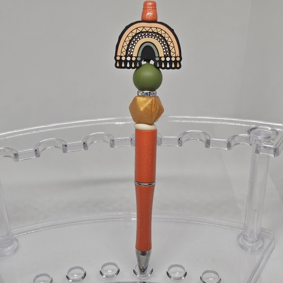 NWT Boho Rainbow or Embossed Heart and Moon Bling and Beaded Pen- Black Ink - Picture 2 of 3